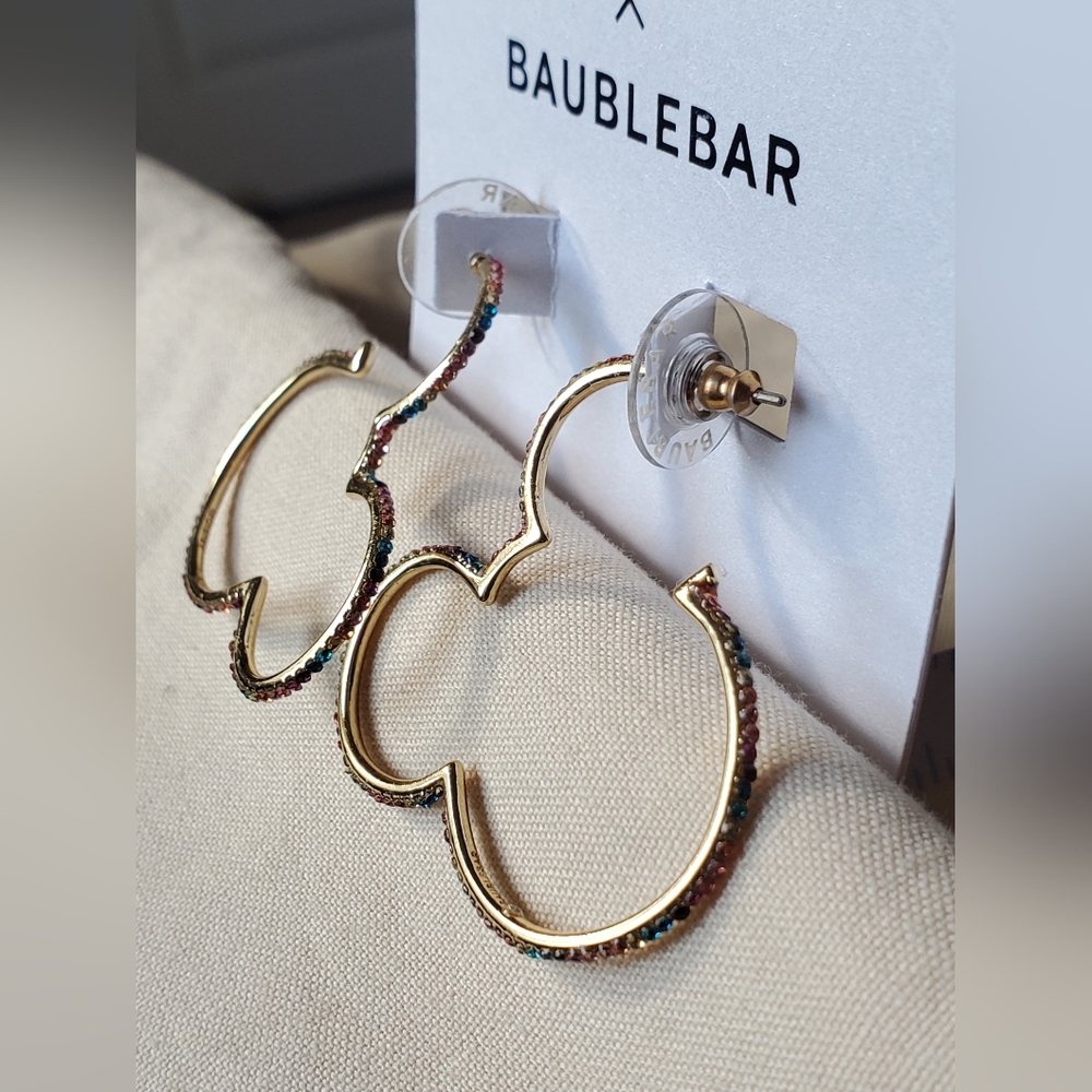 Disney Mickeys Head Rainbow Rhinestone Bling Baublebar Earrings